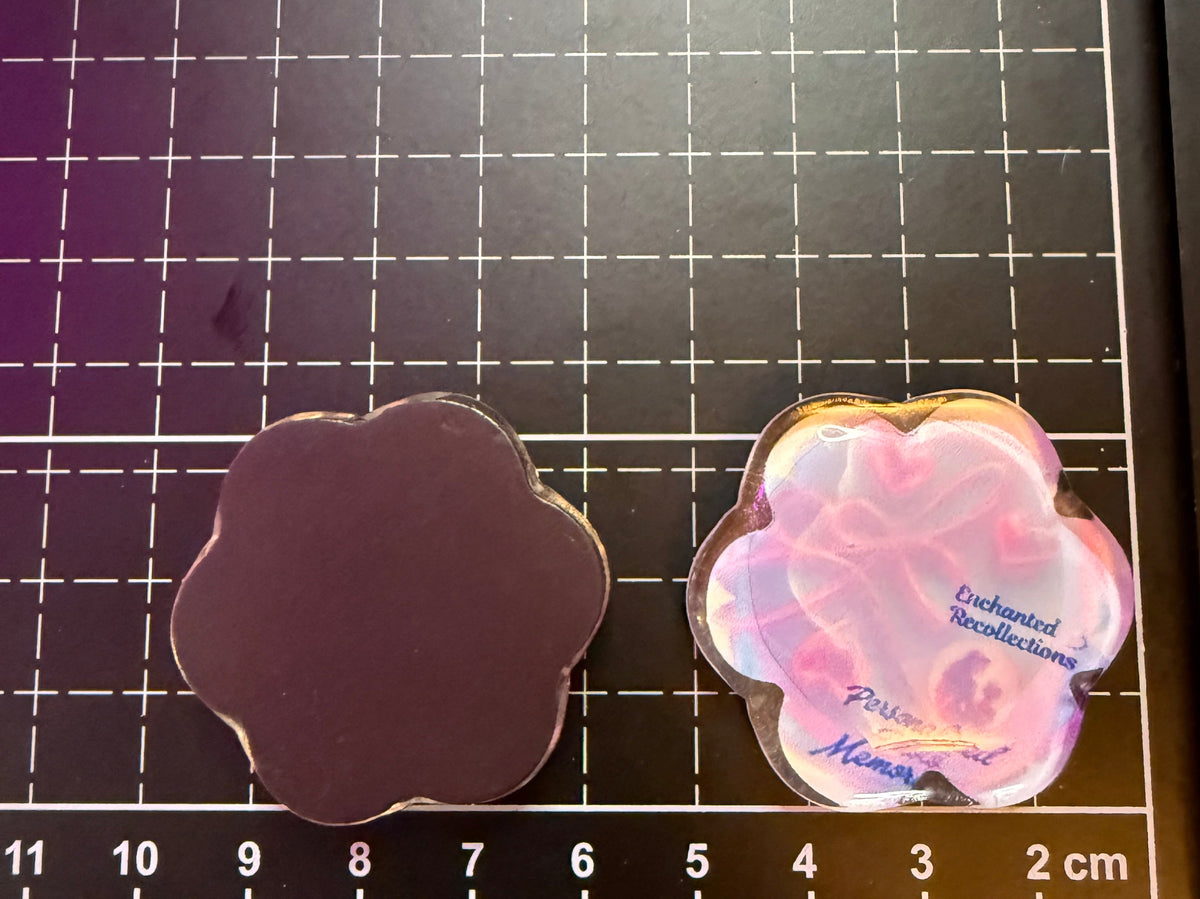 Set of 3 flower shaped personalized magnets
