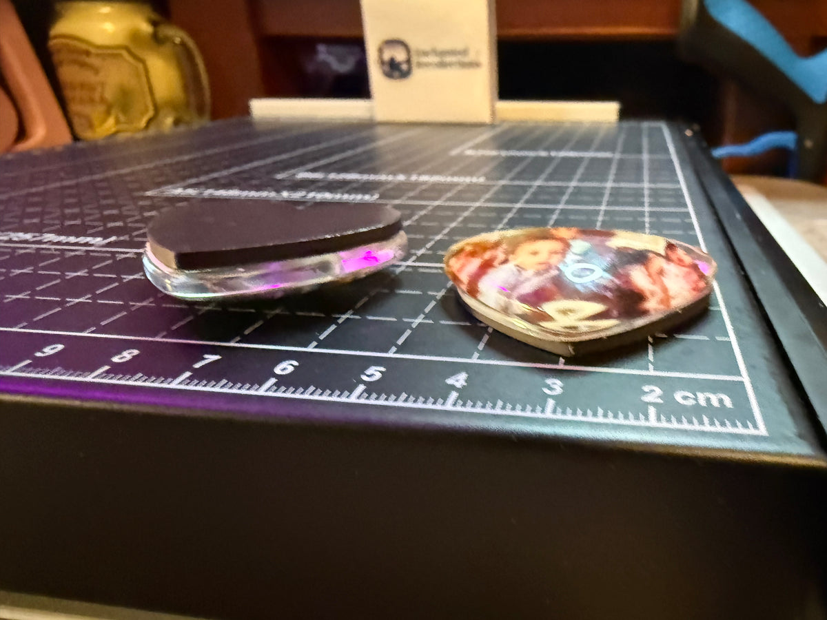 1 1/2 inch heart glass photo magnets, set of 3