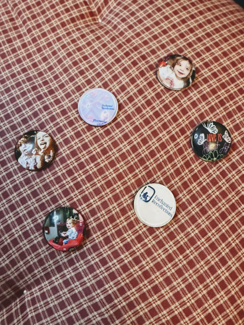 1 inch round photo magnets, sets of 3