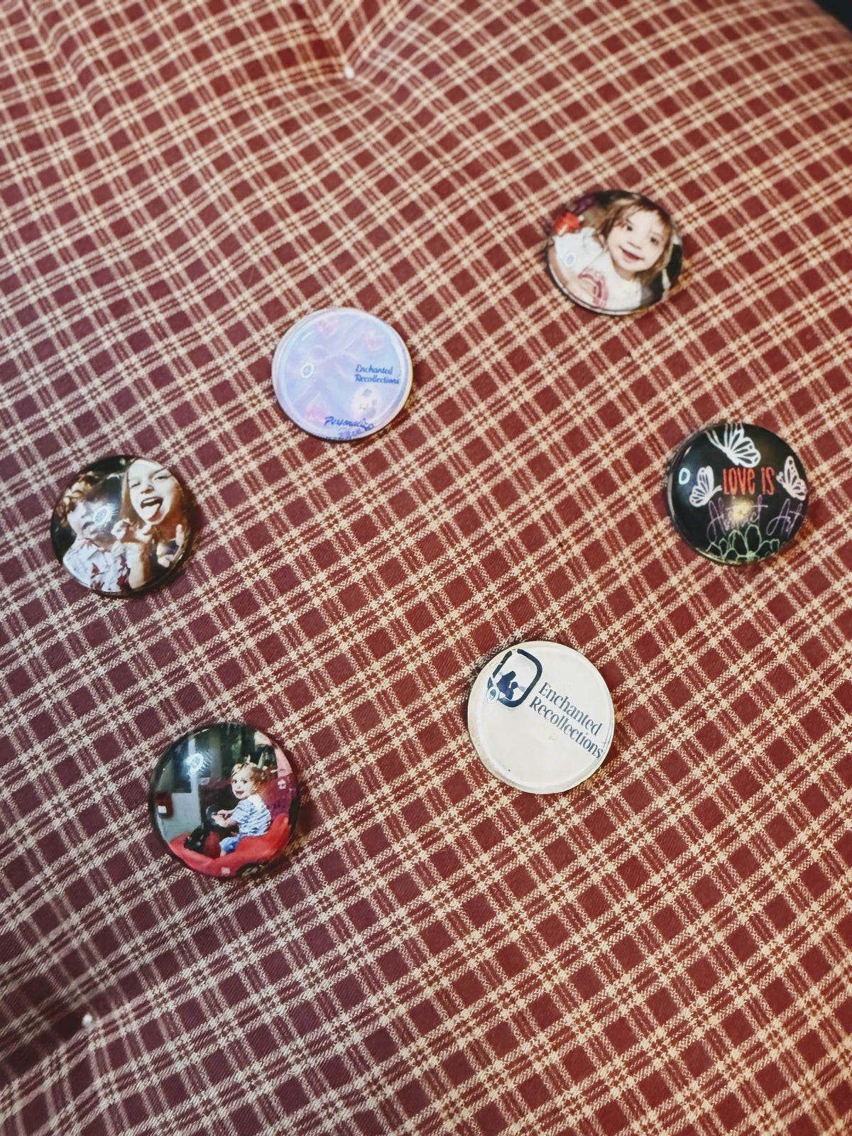 1 inch round photo magnets, sets of 3