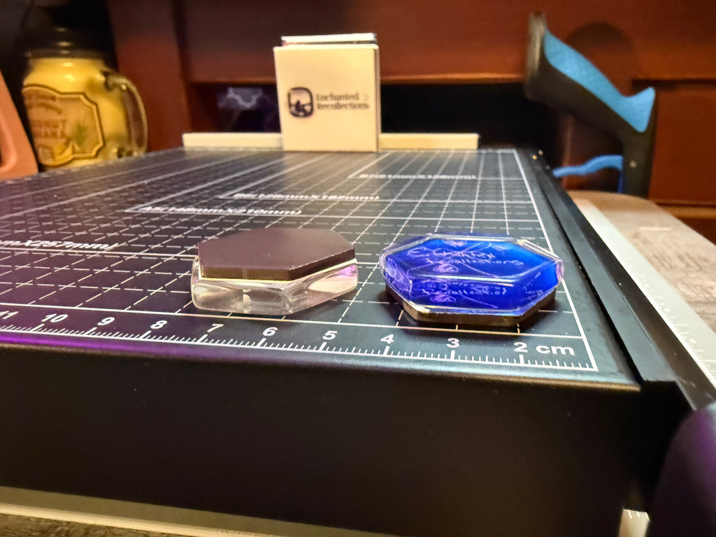 1.5 inch Hexagon glass photo magnets, set of 3