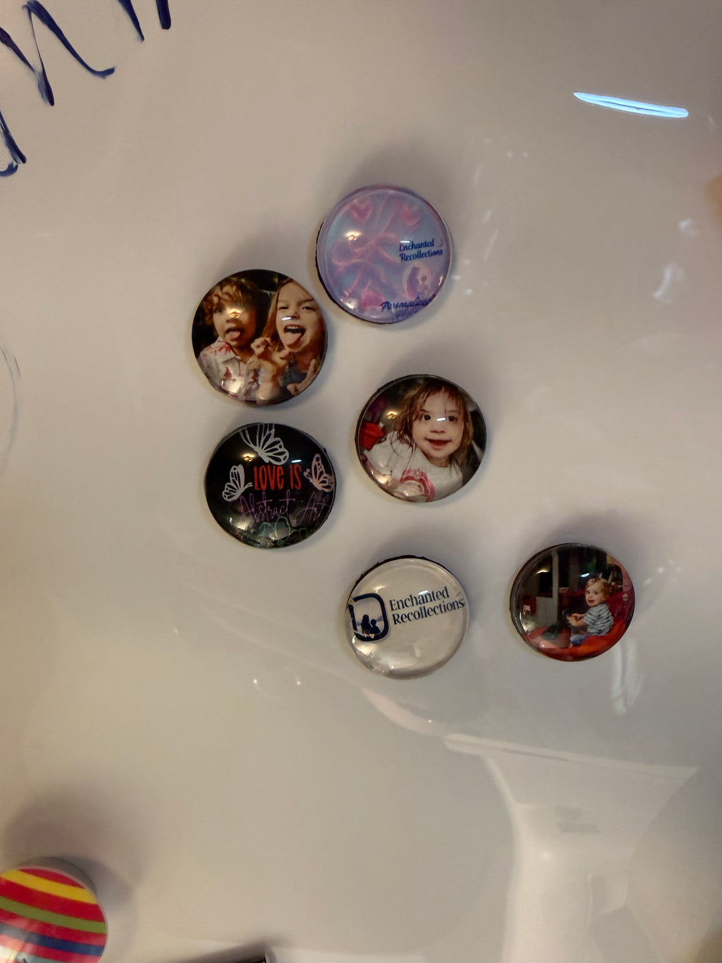1 inch round photo magnets, sets of 3