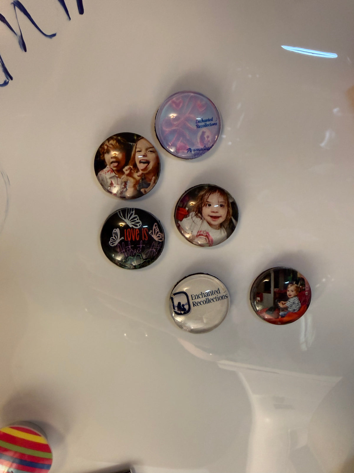 1 inch round photo magnets, sets of 3