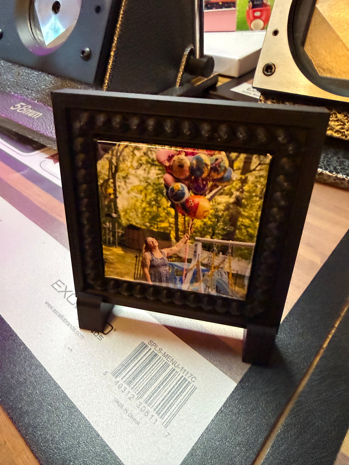 Bohemian style frame for 2.5 inch square photo magnet