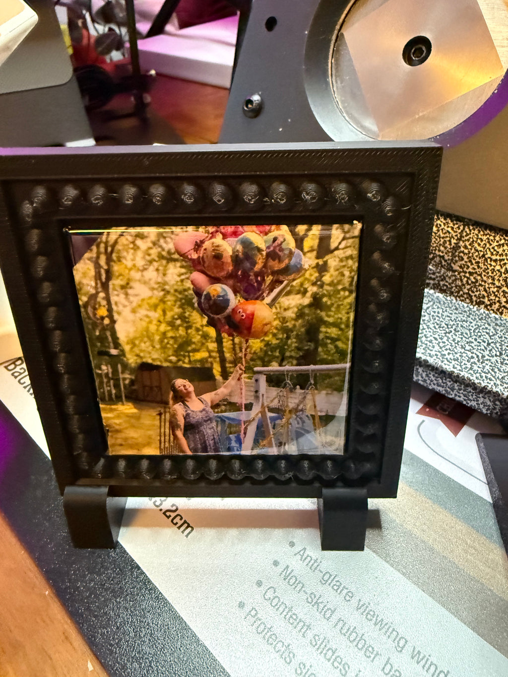 Bohemian style frame for 2.5 inch square photo magnet