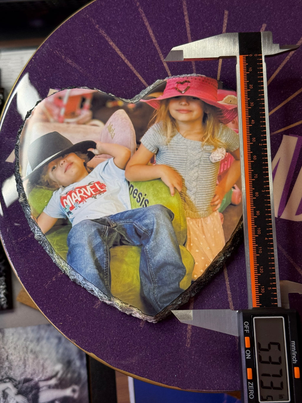 5.5 in customizable slate heart