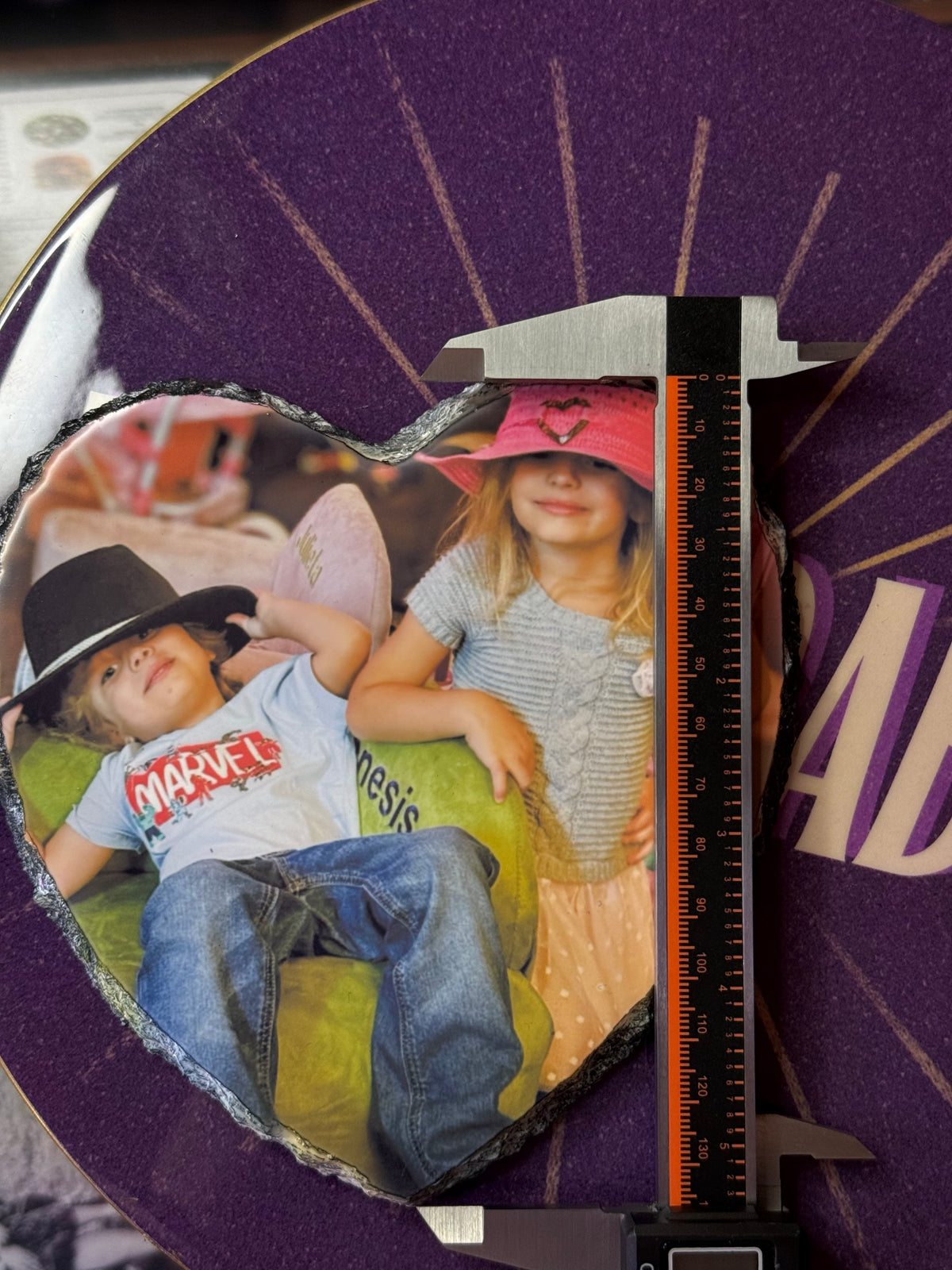 5.5 in customizable slate heart