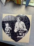 personalized 7.4 inch heart jigsaw puzzle
