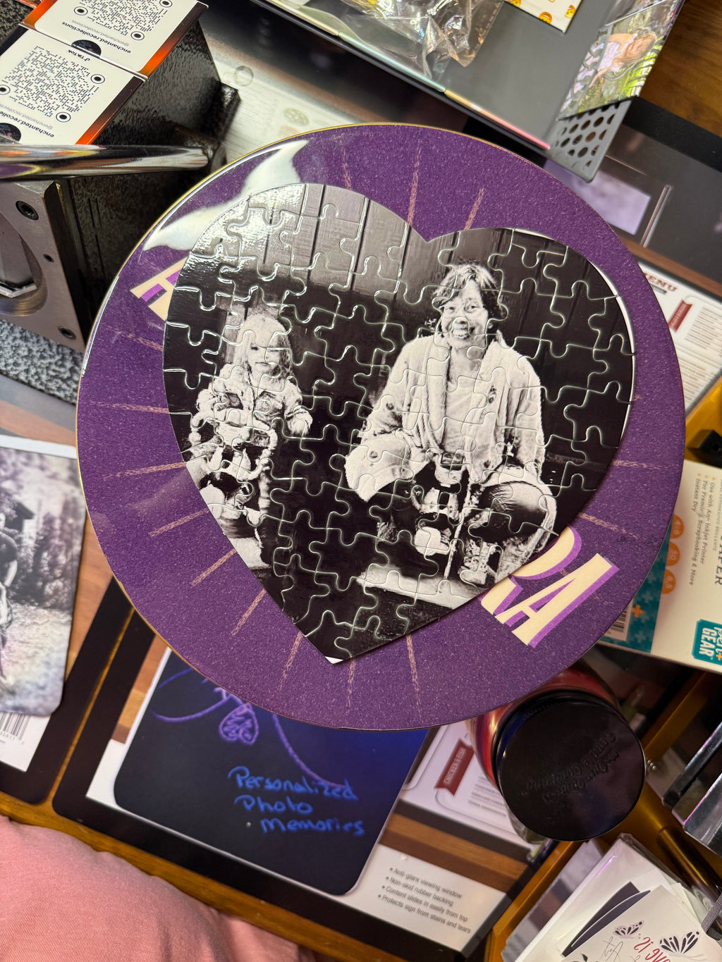 personalized 7.4 inch heart jigsaw puzzle