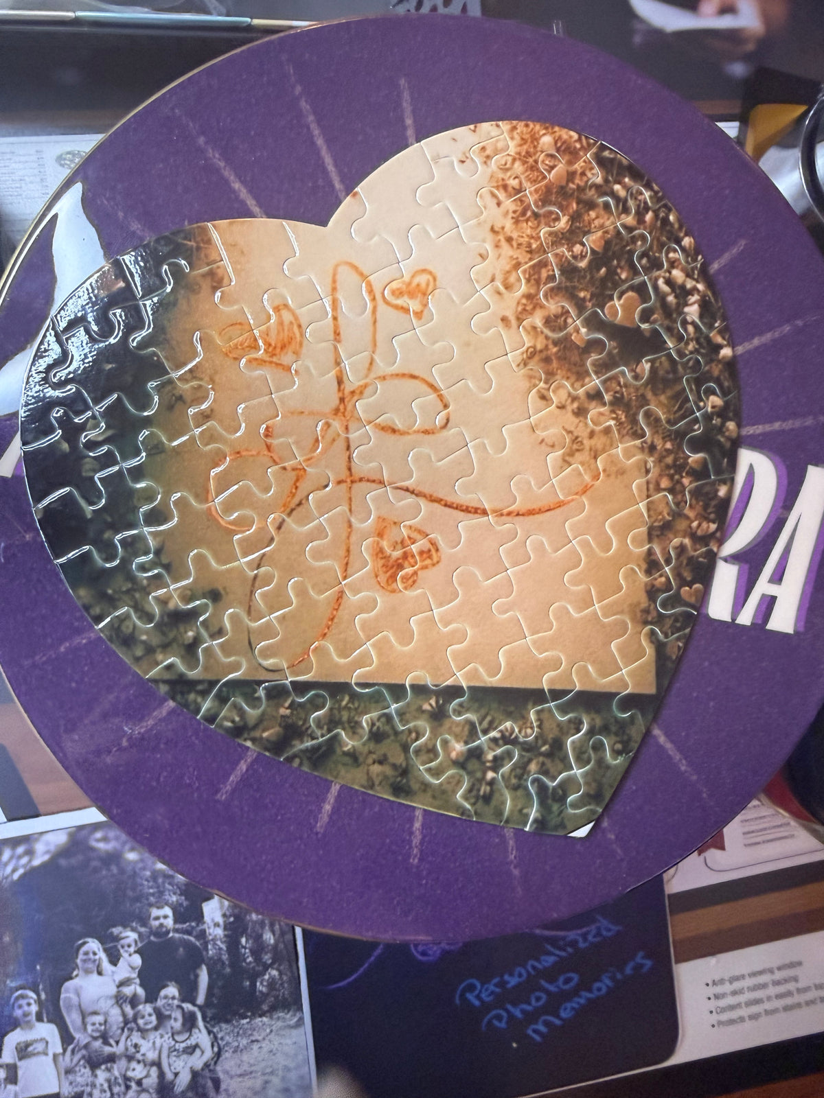 personalized 7.4 inch heart jigsaw puzzle
