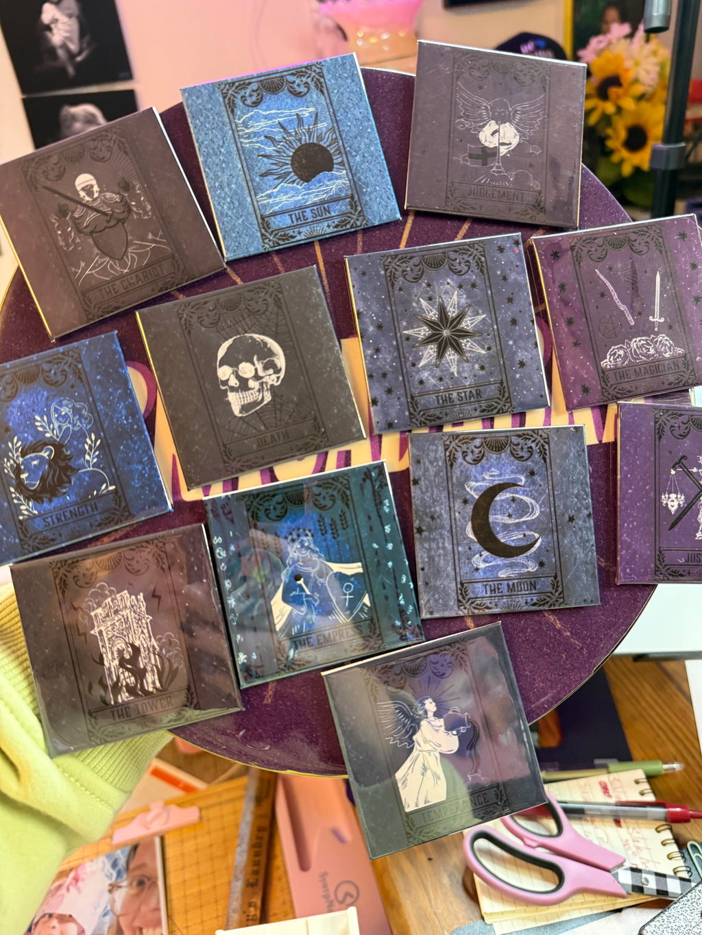 Premade 2.5 x 2.5 square magnets- set of 12 Major Arcana